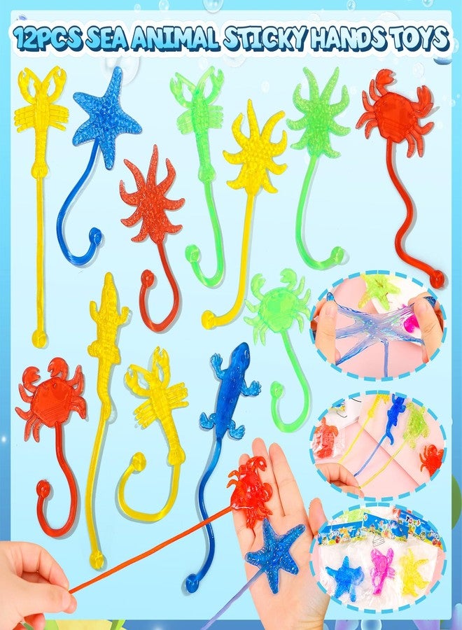 Winrayk 148Pcs Under the Sea Party Favors Birthday Supplies Kids Ocean Sea Animal Toy Gift Bag Sticky Hand Bookmark Diy Sticker Stamper Ring Boys Girls Goodie Bag Stuffers Ocean Birthday Party Favors - Image 4